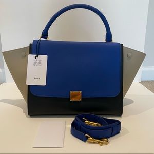 Celine Trapeze - Tricolor with Indigo Flap